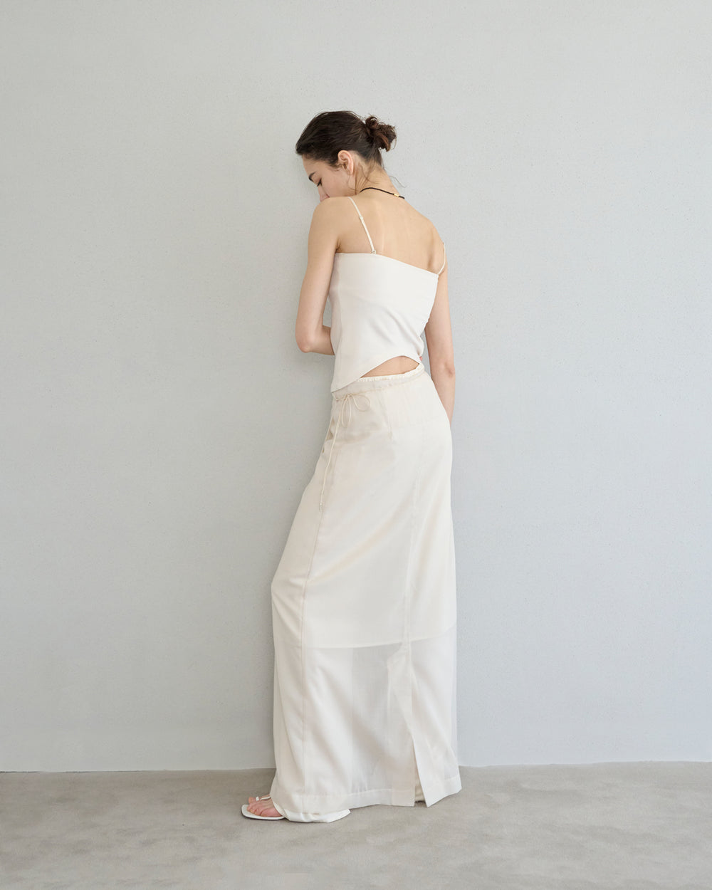 wool sheer wrap skirt
