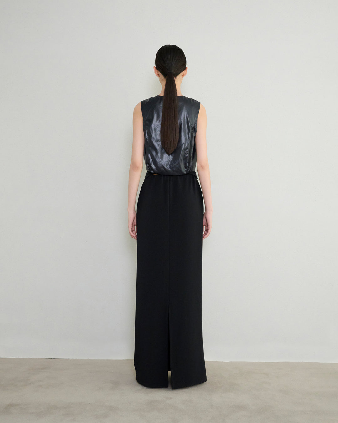 jersey long skirt black