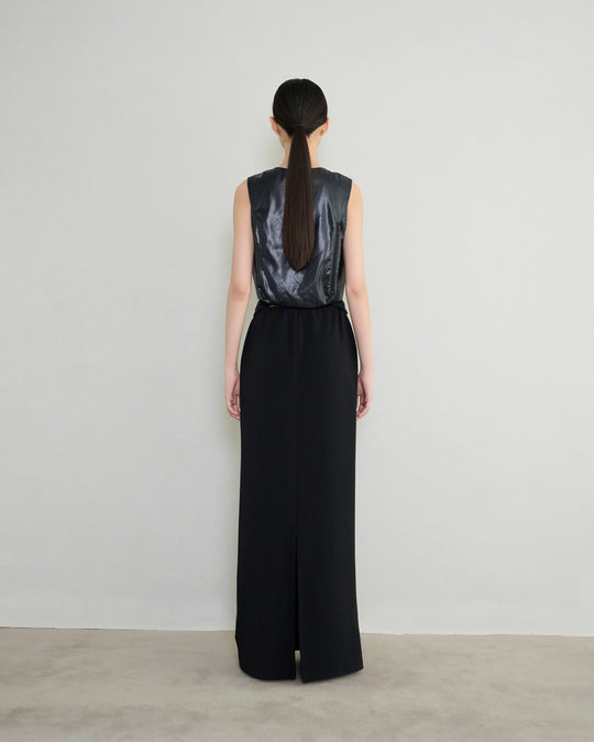 jersey long skirt black