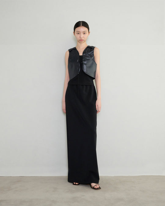 jersey long skirt black