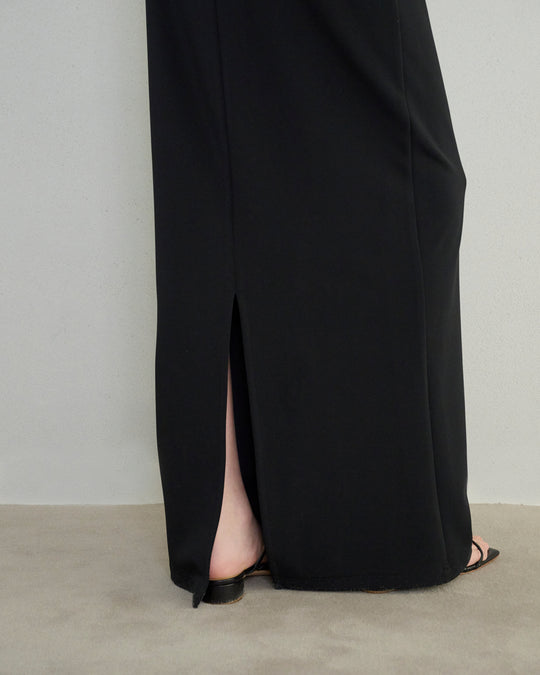 jersey long skirt black