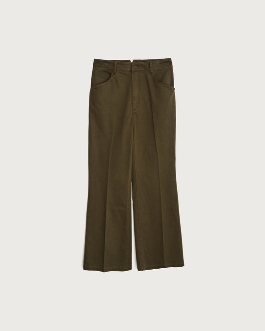 cotton flared work pants