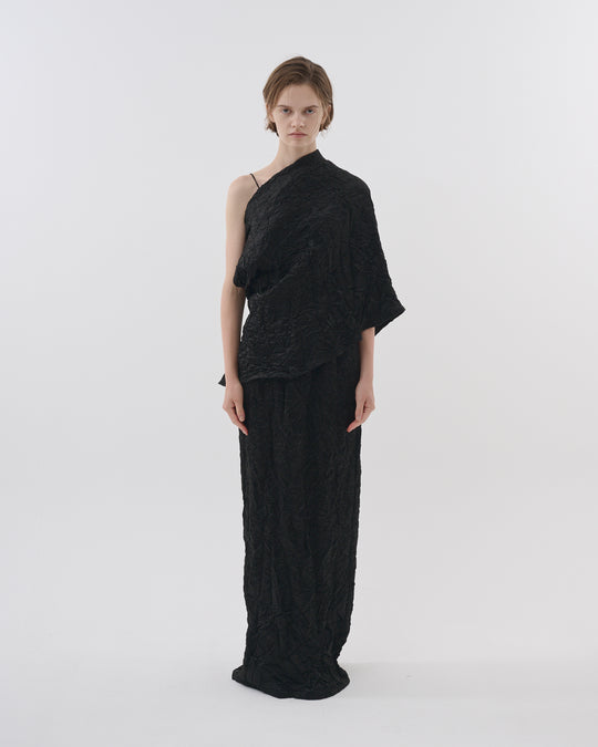 wrinkled ace long skirt