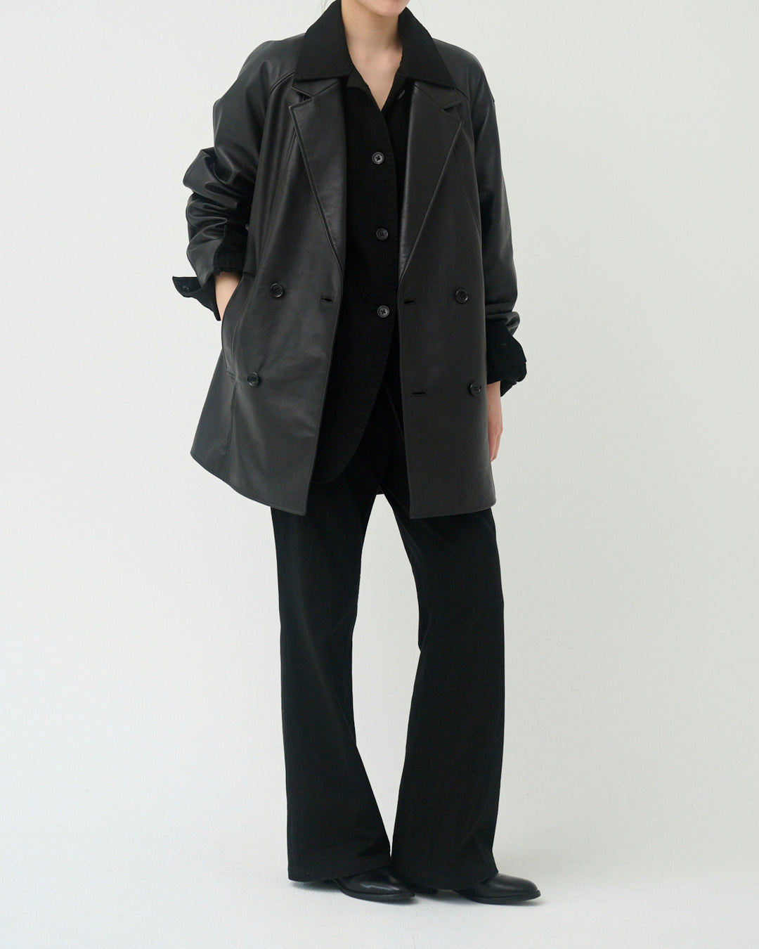 cotton flared work pants