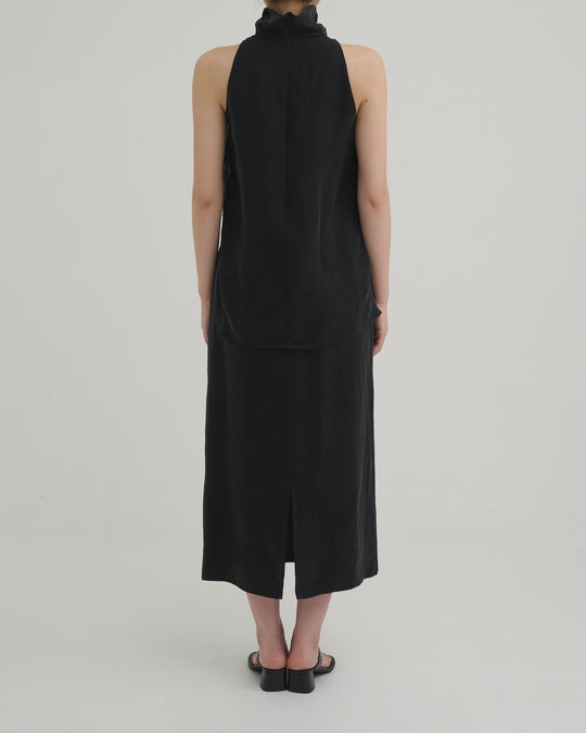 peach skin cropped skirt